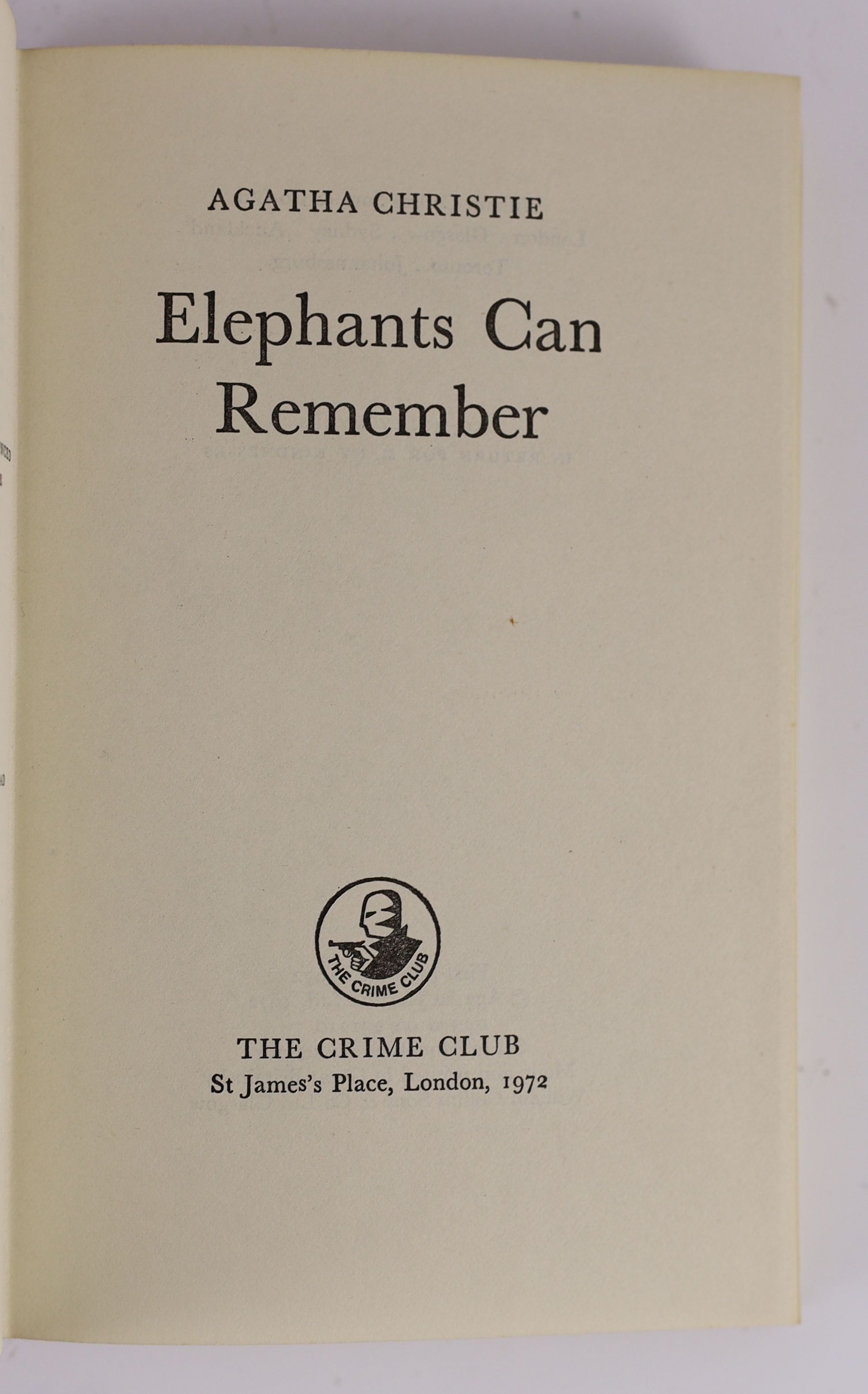 Christie, Agatha - Two works - Elephants Can Remember, 1st edition